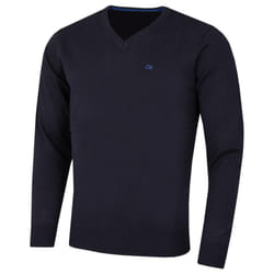 Calvin Klein Mens 2021 V-Neck Soft Cotton Easy Care Sweater - 3XL, Navy