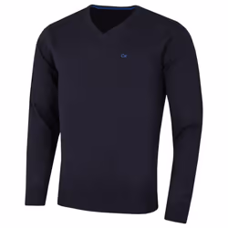 Calvin Klein Mens 2021 V-Neck Soft Cotton Easy Care Sweater - 4XL, Navy