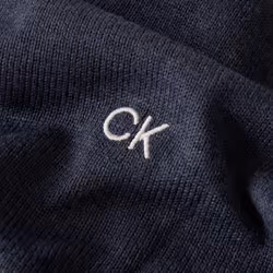 Calvin Klein Mens 2021 V-Neck Soft Cotton Easy Care Sweater - 4XL, Navy Marl