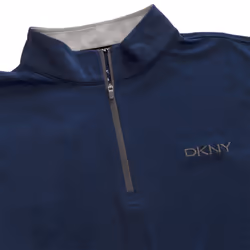 DKNY Mens 2021 Kensington 1/4 Zip Lightweight Stretch Sweater - S, Navy Marl