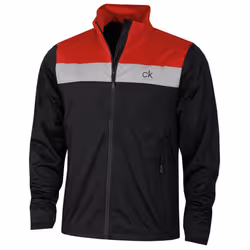 Calvin Klein Mens 2021 Waterproof Colour Block Breathable Golf Suit - S, Black/Red