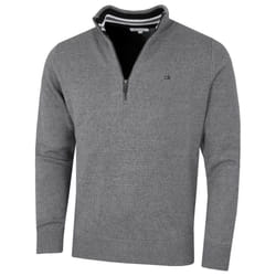 Calvin Klein Mens 2021 Knit Cotton 1/2 Zip Golf CK Top Sweater - 3XL, Grey Marl Sport