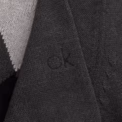 Calvin Klein Mens 2021 Argyle Crew Neck Breathable Soft Sweater - 2XL, Charcoal
