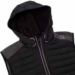Calvin Klein Mens 2021 Redwood Hooded Hybrid Lightweight Gilet - L, Charcoal Marl