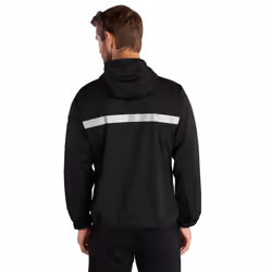 DKNY Mens Downwind 1/4 Zip Water Repellent Lightweight Jacket - L, Black