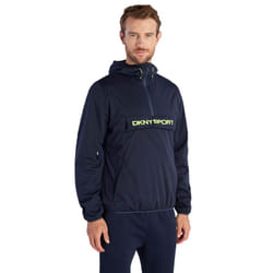 DKNY Mens Downwind 1/4 Zip Water Repellent Lightweight Jacket - L, Navy