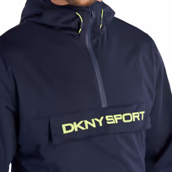 DKNY Mens Downwind 1/4 Zip Water Repellent Lightweight Jacket - L, Navy