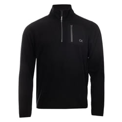 Calvin Klein Mens 2025 Planet Fleece Half Zip Stretch Super Soft Golf Sweater - L, Black