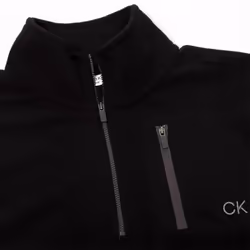 Calvin Klein Mens 2025 Planet Fleece Half Zip Stretch Super Soft Golf Sweater - L, Black