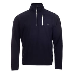 Calvin Klein Mens 2025 Planet Fleece Half Zip Stretch Super Soft Golf Sweater - L, Navy