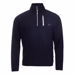Calvin Klein Mens 2025 Planet Fleece Half Zip Stretch Super Soft Golf Sweater - XL, Navy