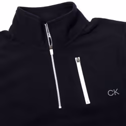 Calvin Klein Mens 2025 Planet Fleece Half Zip Stretch Super Soft Golf Sweater - XL, Navy