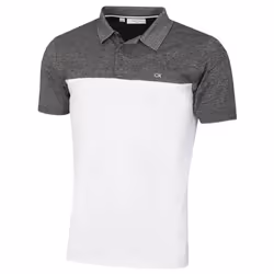 Calvin Klein Mens 2022 Colour Block Lightweight Breathable Golf Polo Shirt - M, Charcoal/White