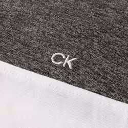 Calvin Klein Mens 2022 Colour Block Lightweight Breathable Golf Polo Shirt - XL, Charcoal/White