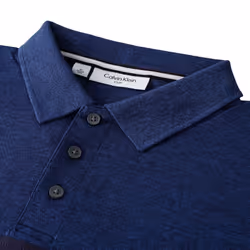 Calvin Klein Mens 2022 Colour Block Lightweight Breathable Golf Polo Shirt - XL, Cobalt Marl/Navy