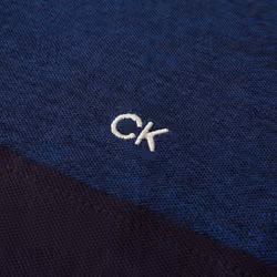 Calvin Klein Mens 2022 Colour Block Lightweight Breathable Golf Polo Shirt - XL, Cobalt Marl/Navy