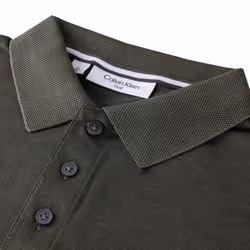 Calvin Klein Mens 2022 Colour Block Lightweight Breathable Golf Polo Shirt - 2XL, Olive Marl/Black