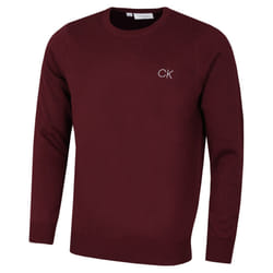 Calvin Klein Mens 2021 Round Neck Tour Durable Soft Touch Comfort Golf Sweater - S, Burgundy
