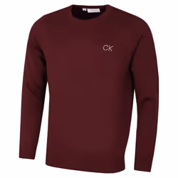 Calvin Klein Mens 2021 Round Neck Tour Durable Soft Touch Comfort Golf Sweater - 3XL, Burgundy