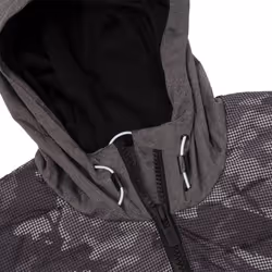 DKNY Mens Swift Hybrid Water Resistant Half Zip Hooded Windbreaker Jacket - M, Charcoal Marl