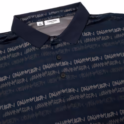 Calvin Klein Mens 2022 Signature Moisture Wicking Recycled Golf Polo Shirt - M, Navy