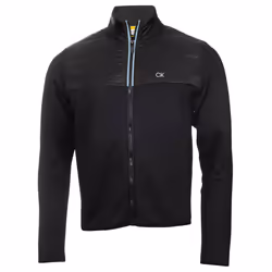 Calvin Klein Mens 2022 Monte Full Zip Breathable Stretch Golf Sweater - S, Black
