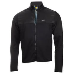 Calvin Klein Mens 2022 Monte Full Zip Breathable Stretch Golf Sweater - S, Black