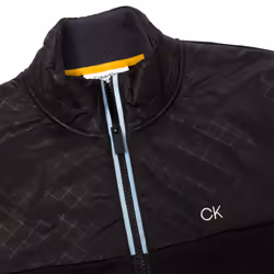 Calvin Klein Mens 2022 Monte Full Zip Breathable Stretch Golf Sweater - S, Black