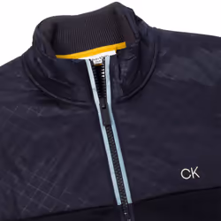 Calvin Klein Mens 2022 Monte Full Zip Breathable Stretch Golf Sweater - S, Navy