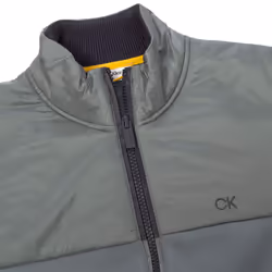 Calvin Klein Mens 2022 Monte Full Zip Breathable Stretch Golf Sweater - M, Sage