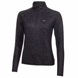 Calvin Klein Womens 2022 Bolina 1/4 Zip Moisture Wicking Midlayer Sweater - M, Black/Urban