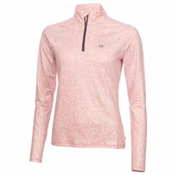 Calvin Klein Womens 2022 Bolina 1/4 Zip Moisture Wicking Midlayer Sweater - M, Ice Pink