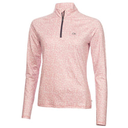 Calvin Klein Womens 2022 Bolina 1/4 Zip Moisture Wicking Midlayer Sweater - M, Ice Pink