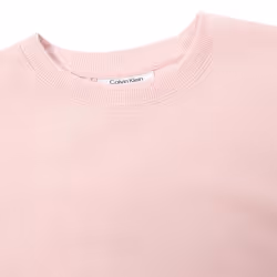 Calvin Klein Womens 2022 Salon Crew Neck Soft Feel Comfort Cropped Sweater - L, Ice Pink