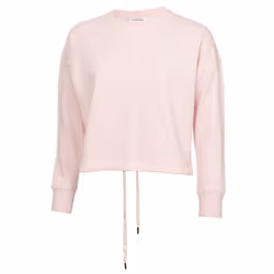 Calvin Klein Womens 2022 Salon Crew Neck Soft Feel Comfort Cropped Sweater - 2XL, Ice Pink