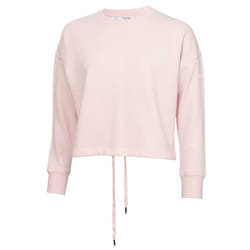 Calvin Klein Womens 2022 Salon Crew Neck Soft Feel Comfort Cropped Sweater - 2XL, Ice Pink
