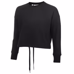 Calvin Klein Womens 2022 Salon Crew Neck Soft Feel Comfort Cropped Sweater - L, Black