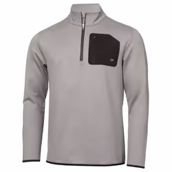 Calvin Klein Mens 2022 Delta Half Zip Moisture Wicking Midlayer Golf Sweater - M, Silver Marl