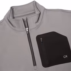 Calvin Klein Mens 2022 Delta Half Zip Moisture Wicking Midlayer Golf Sweater - M, Silver Marl