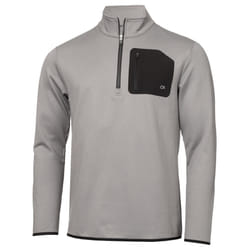 Calvin Klein Mens 2022 Delta Half Zip Moisture Wicking Midlayer Golf Sweater - 2XL, Silver Marl