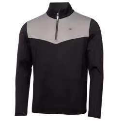 Calvin Klein Mens 2022 Traverse Half Zip Midlayer Stretch Golf Sweater - S, Grey/Black