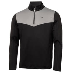 Calvin Klein Mens 2022 Traverse Half Zip Midlayer Stretch Golf Sweater - 2XL, Grey/Black