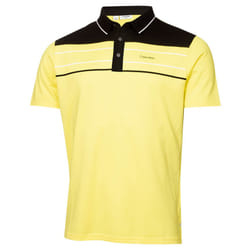 Calvin Klein Mens 2023 Blackwater Sustainable Easy Care Golf Polo Shirt - M, Acid Yellow