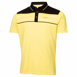 Calvin Klein Mens 2023 Blackwater Sustainable Easy Care Golf Polo Shirt - S, Acid Yellow