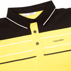 Calvin Klein Mens 2023 Blackwater Sustainable Easy Care Golf Polo Shirt - S, Acid Yellow