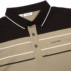 Calvin Klein Mens 2023 Blackwater Sustainable Easy Care Golf Polo Shirt - S, Camouflage Green