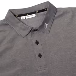 Calvin Klein Mens Concord Sustainable Moisture Wicking Golf Polo Shirt - L, Black Marl