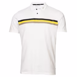 Calvin Klein Mens 2023 Parker Moisture Wicking Lighweight Golf Polo Shirt - L, White/Acid Yellow