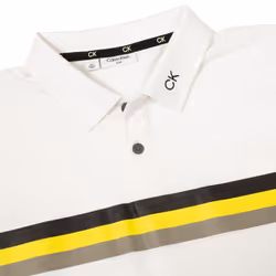 Calvin Klein Mens 2023 Parker Moisture Wicking Lighweight Golf Polo Shirt - M, White/Acid Yellow