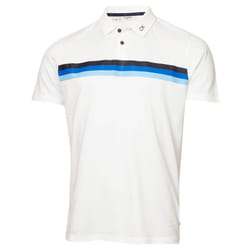 Calvin Klein Mens 2023 Parker Moisture Wicking Lighweight Golf Polo Shirt - XL, White/Blue